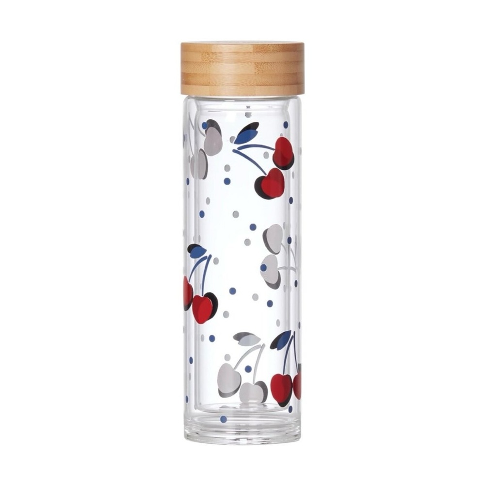 Kate Spade ♠️ Cherry Dot Glass Bottle